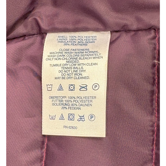 EUC Lands End Down Puffer Vest Womens SMALL Red Plaid Feather insulated Jacket - Picture 9 of 9